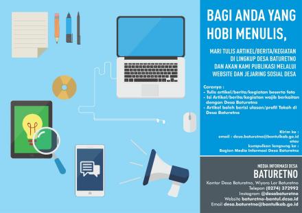 Informasi bagi warga Desa Baturetno yang Hobi Menulis